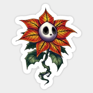 Spooky Christmas Poinsettia Sticker